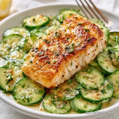 Fischfilet mit Gurkensalat: Knusprig Rezeptkarte