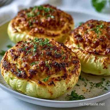 Gef&uuml;llte Kohlrabi mit Hackfleisch f&uuml;r 4 Rezeptkarte