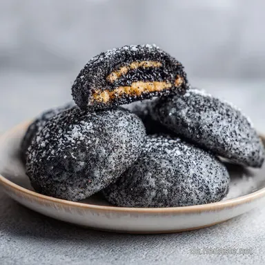 Gef&uuml;llte Mohnpl&auml;tzchen: M&uuml;rbe Weihnachtspl&auml;tzchen f&uuml;r 35 St&uuml;ck Rezeptkarte