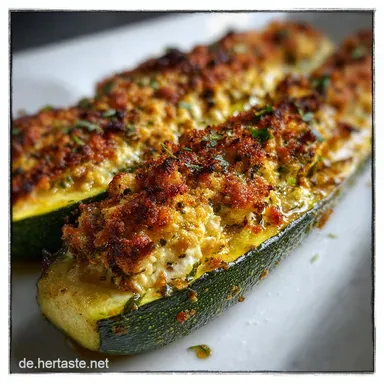 Gef&uuml;llte Zucchini Vegetarisch: Ofengericht in 40 Minuten Rezeptkarte