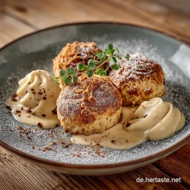 Germkn&ouml;del mit Vanilleso&szlig;e &Ouml;sterreichs fluffiger H&uuml;ttenKlassiker Rezeptkarte