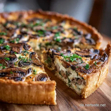 HackfleischLauchQuiche mit Champignons: Deftiges Hausmannskost-Rezept Rezeptkarte