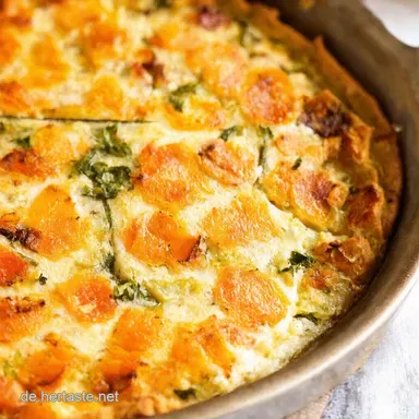 Vegetarischer Flammkuchen Mein HerbstRezept mit K&uuml;rbis Ziegenk&auml;se Rezeptkarte