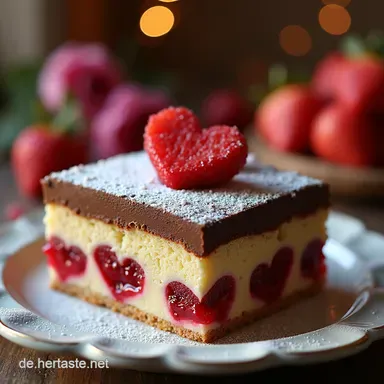 Valentinstag Kuchen Herzf&ouml;rmiger SchokoHimbeerTraum Rezeptkarte