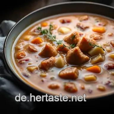 Herzhafte Hack K&auml;se Lauch Suppe &ndash; Das ideale Wohlf&uuml;hlgericht Rezeptkarte