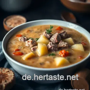Herzhafte Hackfleisch-Lauch-Suppe: Das perfekte Comfort Food f&uuml;r kalte Tage Rezeptkarte
