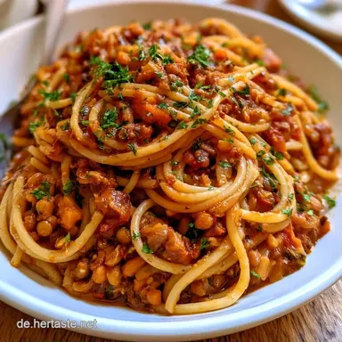 Linsen-Bolognese f&uuml;r 4 Personen Rezeptkarte