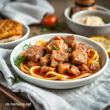 Rahmtopf Rezept: Omas Geheimnis f&uuml;r zartes Schweinefleisch! Rezeptkarte