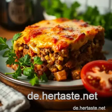 Himmlische Moussaka: Klassisches Griechisches Auflaufgericht f&uuml;r Zuhause Rezeptkarte