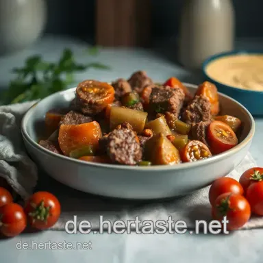 Herzhaftes Hirschgulasch: Mein Lieblingsrezept f&uuml;r kalte Tage Rezeptkarte