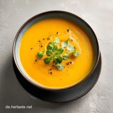 Hokkaido K&uuml;rbissuppe: Cremiges Rezept f&uuml;r 4 Personen in 30 Minuten Rezeptkarte