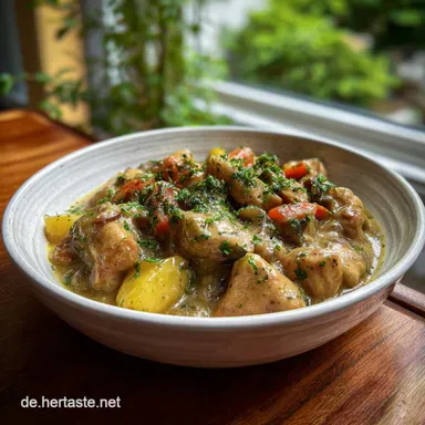 Huehnerfrikassee Schnell und Einfach Gemacht in 25 Minuten Rezeptkarte