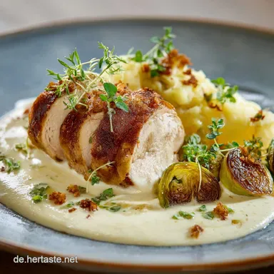 H&uuml;hnerfrikassee Rezept: Omas cremiger Klassiker f&uuml;r einfache Abendessen Rezeptkarte