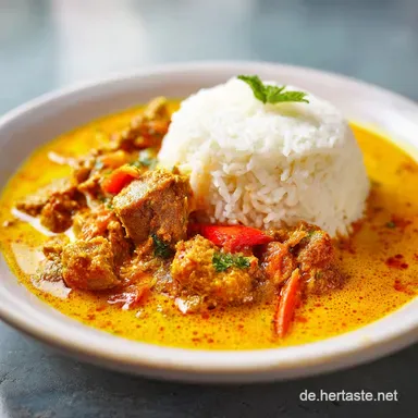 Curry Indisch mit Kokosmilch f&uuml;r 4 Portionen Rezeptkarte