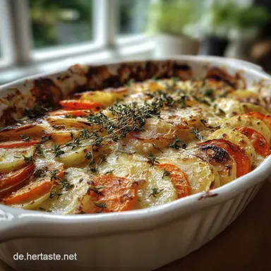Kartoffelgratin mit Gem&uuml;se: Knusprig Gebacken Rezeptkarte