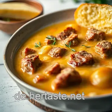 K&auml;se-Hackfleisch-Lauchsuppe: Herzhaft & Cremig! Einfach lecker! Rezeptkarte
