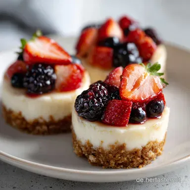 K&auml;sekuchen Happen: Cremiges Fingerfood Rezept f&uuml;r 24 Portionen Rezeptkarte