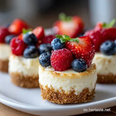 K&auml;sekuchen Happen: Cremiges Fingerfood Rezept f&uuml;r 24 Portionen