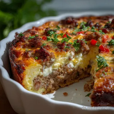 Fleischfans Aufgepasst Low Carb Keto CheeseburgerQuiche: Blitzschnell Rezeptkarte