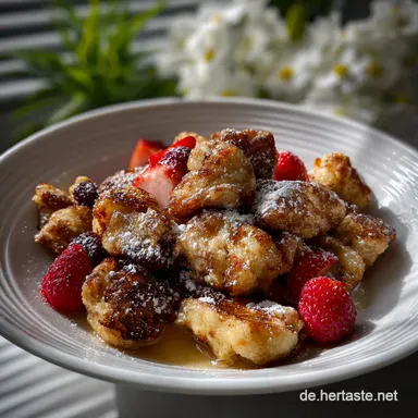 Keto Kaiserschmarrn mit nur 4 Zutaten: Luftiger Low Carb Genuss Rezeptkarte