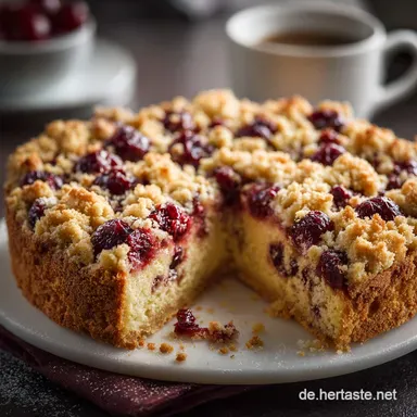 Kirschkuchen mit Streusel: Das saftige Original vom Blech. Rezeptkarte