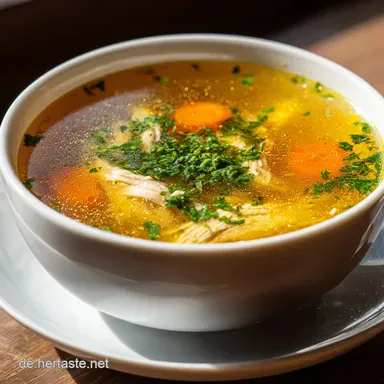 H&uuml;hnersuppe wie bei Muttern: Kr&auml;ftige Br&uuml;he Rezeptkarte
