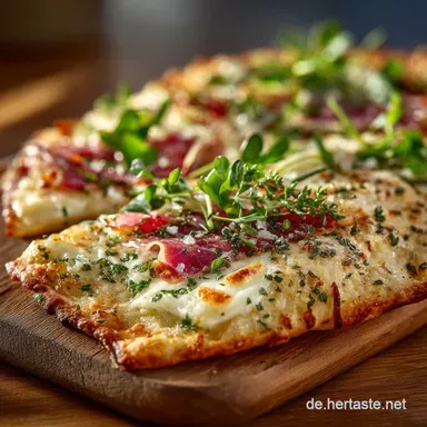 Flammkuchen Belag Klassisch Hauchd&uuml;nn Knusprig Rezept Rezeptkarte