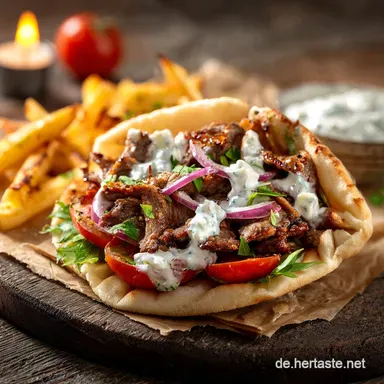 Gyros in MetaxaSauce Das OriginalRezept vom Lieblingsgriechen Rezeptkarte