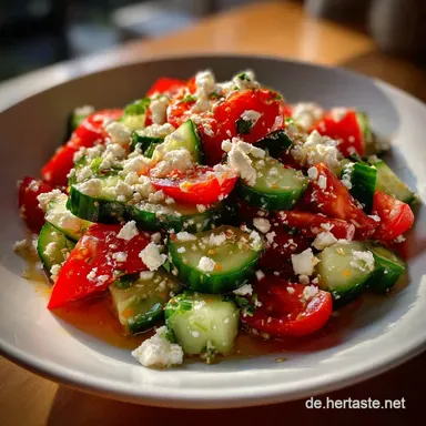 GurkenTomatenFetaSalat: Der einfache Grieche mit perfekter Vinaigrette
