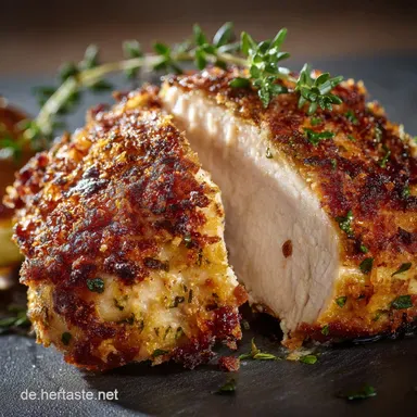 Saftiges H&auml;hnchenbrustfilet mit Parmesan Kruste Goldbraun Knusprig in 45 Min Rezeptkarte