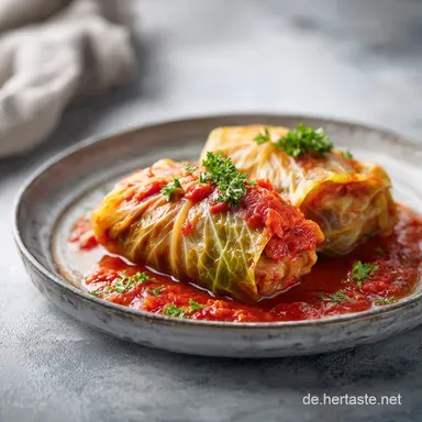 Kohlrouladen nach Mamas Art f&uuml;r 4 Portionen &ndash; Klassisch zubereitet Rezeptkarte