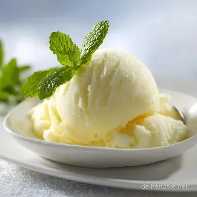Zitronen Sorbet Rezept f&uuml;r 4 Portionen Rezeptkarte