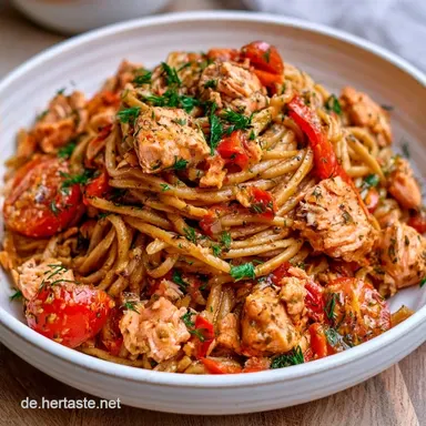 Lachs-Vollkornspaghetti in 20 Minuten