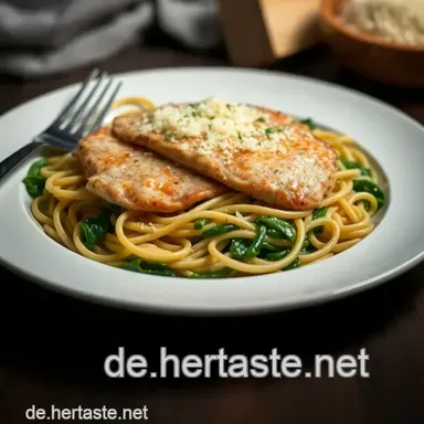 Lachsfilet auf Spinatnudeln – Ein schnelles & gesundes Gericht Rezeptkarte