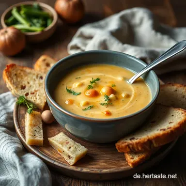 Vegetarische Lauch K&auml;sesuppe: Cremig wie bei Oma!