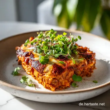 Linsenlasagne Rezept f&uuml;r 4 Portionen Rezeptkarte