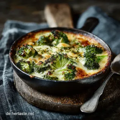 Low Carb Brokkoli mit K&auml;se &uuml;berbacken Cremiges Gratin in 40 Minuten Rezeptkarte