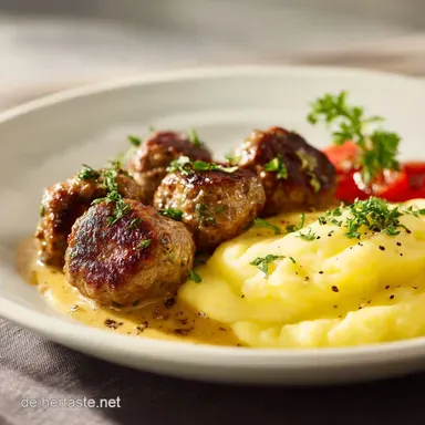 Low Carb K&ouml;ttbullar mit P&uuml;ree: Zart Rahmig Rezeptkarte