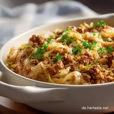 Low Carb One Pot Wei&szlig;kohl mit Haschee: Deftig Einfach Rezeptkarte