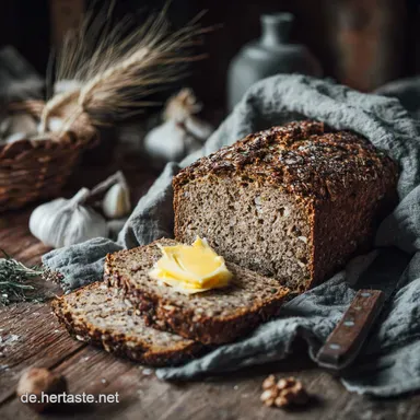 Low Carb Walnussbrot Herzhaftes Keto-Brot mit Zwiebeln Rezeptkarte