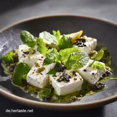 Mediterraner QuinoaSalat Feta Minze Zitronendressing Der Fitmacher Rezeptkarte