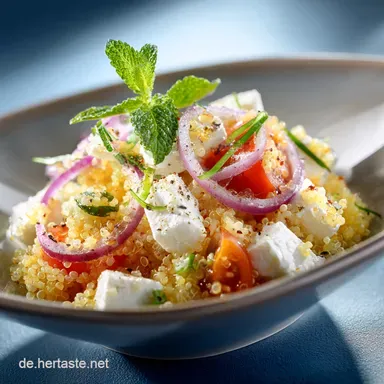 Mediterraner QuinoaSalat Feta Minze Zitronendressing Der Fitmacher