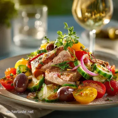 Sole di Sardegna Leichter Mediterraner Thunfischsalat Blitzschnelles Rezept Rezeptkarte