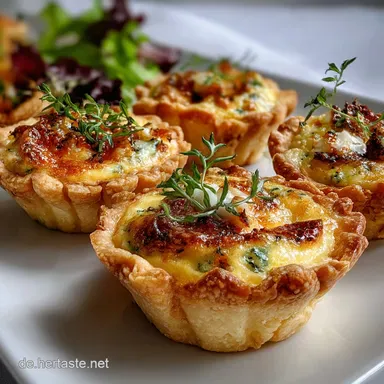 Sylvester Buffet: W&uuml;rzige Bergk&auml;se-Mini-Zwiebelkuchen Rezeptkarte