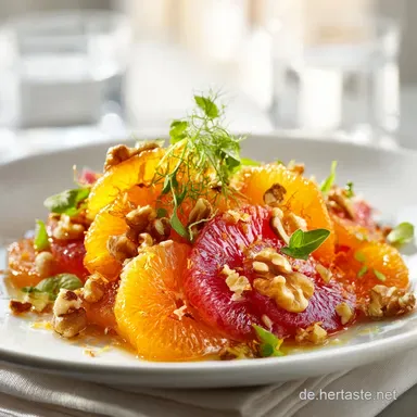 Sonnenschein M&ouml;hrensalat mit fruchtigem Dressing OrangeIngwer Rezept Rezeptkarte