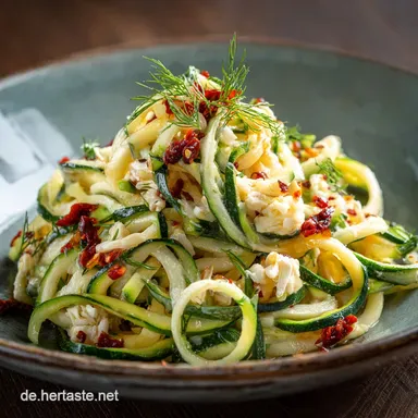 Nudelsalat aus Zoodeln Der perfekte Low Carb ZucchiniNudelsalat Rezeptkarte