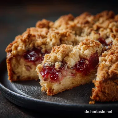 Rhabarberkuchen mit Streusel vom Blech Saftig Knusprig wie von Oma