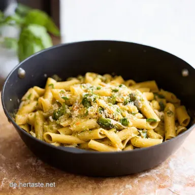One Pot Rezepte f&uuml;r Faule Meine Fr&uuml;hlingsPasta Primavera Rezeptkarte