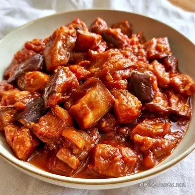 Orientalische Auberginenpfanne mit Tomaten Rezeptkarte
