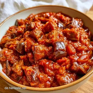 Orientalische Auberginenpfanne mit Tomaten